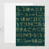 Golden Egyptian Hieroglyphs Typografie Egypte Kaart (Voorkant / Achterkant)