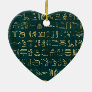Golden Egyptian Hieroglyphs Typografie Egypte Keramisch Ornament