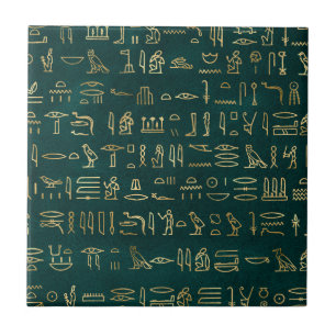 Golden Egyptian Hieroglyphs Typografie Egypte Tegeltje