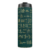 Golden Egyptian Hieroglyphs Typografie Egypte Thermosbeker (Voorkant)