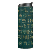 Golden Egyptian Hieroglyphs Typografie Egypte Thermosbeker (Gedraaid links)