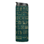 Golden Egyptian Hieroglyphs Typografie Egypte Thermosbeker (Geroteerd rechts)