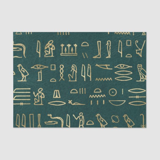 Golden Egyptian Hieroglyphs Typografie Egypte Tissuepapier (Voorkant)