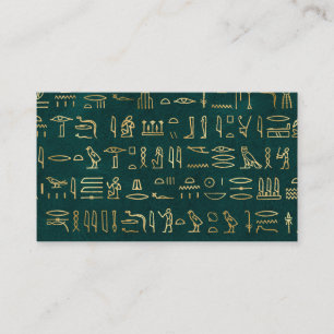 Golden Egyptian Hieroglyphs Typografie Egypte Visitekaartje