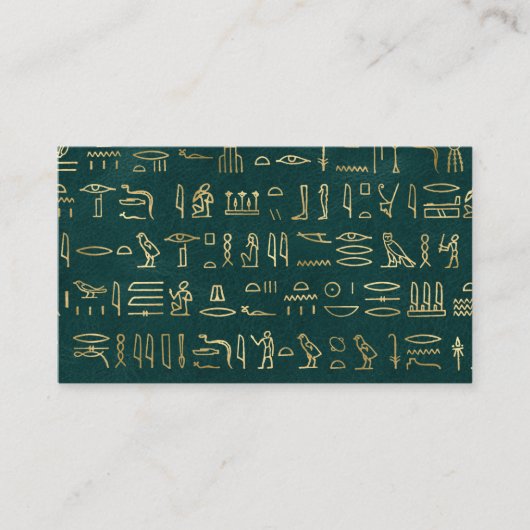 Golden Egyptian Hieroglyphs Typografie Egypte Visitekaartje (Voorkant)
