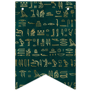 Golden Egyptian Hieroglyphs Typografie Egypte Vlaggetjes