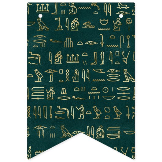 Golden Egyptian Hieroglyphs Typografie Egypte Vlaggetjes (Eerste vlag)