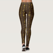 Golden Egyptian Horus Falcon en hieroglyphics Leggings (Achterkant)