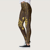 Golden Egyptian Horus Falcon en hieroglyphics Leggings (Links)