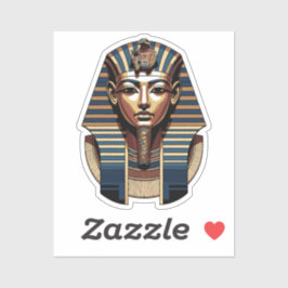 Golden Egyptian Pharaoh Mask Art Sticker