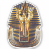 Golden Egyptian Pharaoh Mask Art Sticker (Voorkant)