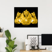 Golden Egyptian Pharaohs Poster (Thuiskantoor)