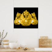 Golden Egyptian Pharaohs Poster (Keuken)