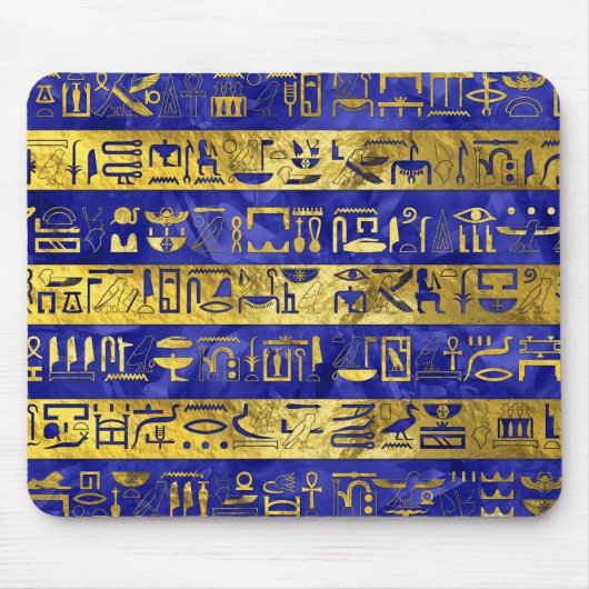 Golden Egyptische hiërogliefen patroon Muismat (Voorkant)