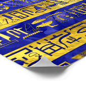 Golden Egyptische hiërogliefen patroon Poster (Hoek)
