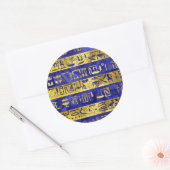 Golden Egyptische hiërogliefen patroon Ronde Sticker (Envelop)