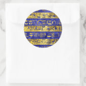 Golden Egyptische hiërogliefen patroon Ronde Sticker (Tas)