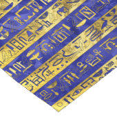 Golden-Egyptische hiërogliefroons patroonblauw Korte Tafelloper (Hoek)