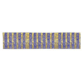 Golden-Egyptische hiërogliefroons patroonblauw Korte Tafelloper (Horizontaal)