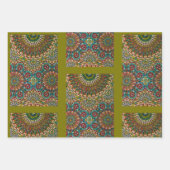 Golden Eid Mubarak sierpatroon Geel Groen Inpakpapier Vel (Voorkant 2)