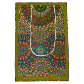 Golden Eid Mubarak sierpatroon Geel Groen Medium Cadeauzakje (Achterkant)