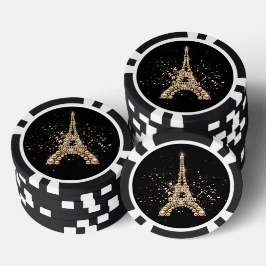 Golden Eiffel Tower Poker Chip (Opstapeling)