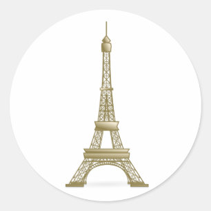 Golden Eiffeltoren Ronde Sticker