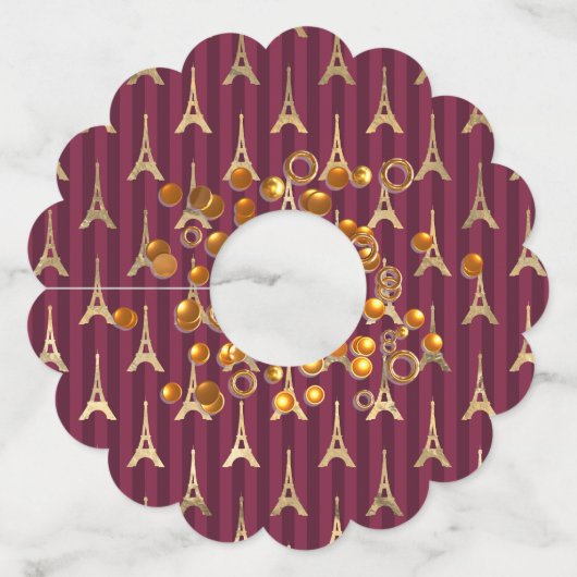 Golden Eiffeltoren Wijnglaslabel (Voorkant)