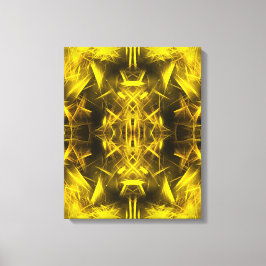 Golden Electric Plasma Fractal Art Canvas Afdruk