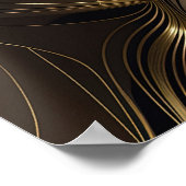 Golden Elegance: Abstracte kunst voor vrouwen Poster (Hoek)