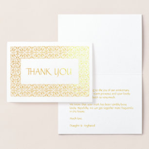 Golden Elegance All-gelegenheid "Dank u" Folie Kaarten