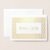 Golden Elegance All-gelegenheid "Dank u" Folie Kaarten (Voorkant met envelop)