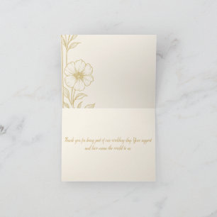 Golden Elegance bedankkaart – Classic Wedding