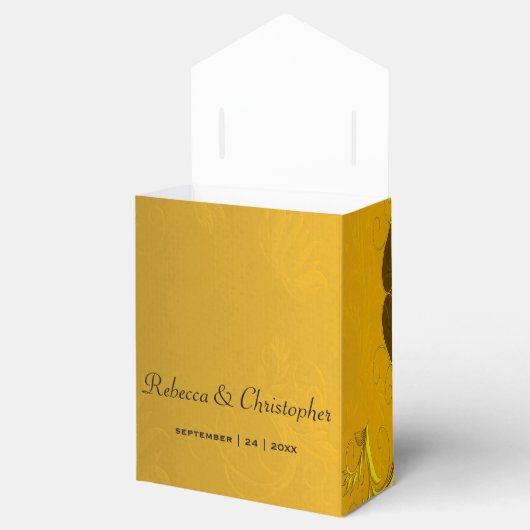 Golden Elegance Bruiloft Bedankdoosjes (Geopend)