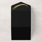 Golden Elegance-Bruiloft QR-code All In One Uitnodiging (Buitenkant)