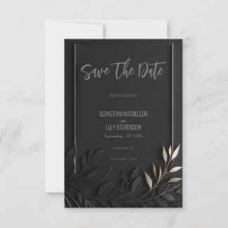 Golden Elegance Bruiloft Save The Date Kaart
