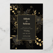 Golden Elegance bruiloft uitnodiging (Voorkant)