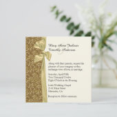 Golden Elegance bruiloft uitnodiging (Staand voorkant)