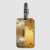 Golden elegance canvas tas bagagelabel (Voorkant (verticaal))