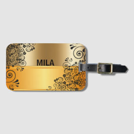 Golden elegance canvas tas bagagelabel