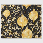 Golden Elegance Christmas Ball Wrap Cadeaupapier (Vlak)