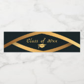Golden Elegance Class Of Graduation Waterfles Etiket (Enkel label)