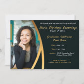 Golden Elegance Class Of Photo Graduation Aankondiging (Voorkant)