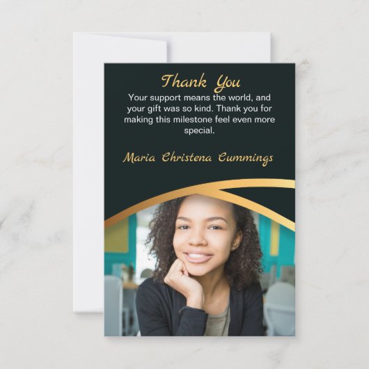 Golden Elegance Class Of Photo Graduation Bedankkaart (Voorkant)