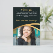 Golden Elegance Class Of Photo Graduation Bedankkaart (Staand voorkant)