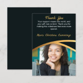 Golden Elegance Class Of Photo Graduation Bedankkaart (Voorkant / Achterkant)