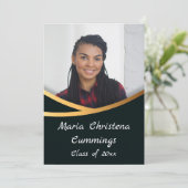 Golden Elegance class van Afstuderen met foto's Kaart (Staand voorkant)