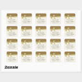 Golden Elegance Custom Wedding Favor Sticker (Vel)