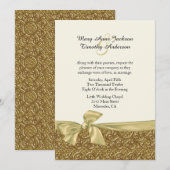 Golden Elegance Custom Wedding Invitation Kaart (Voorkant / Achterkant)