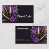 Golden Elegance en Paarse Blooms g65 Visitekaartje (Voorkant / Achterkant)